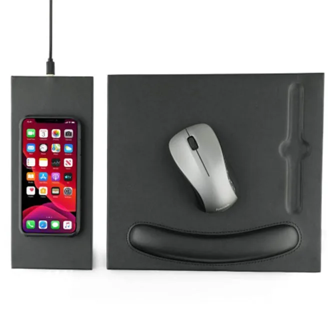 DOBERAN - @memorii 10W Wireless Charger PU Mouse Pad - Black