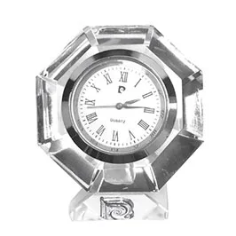 Tuiler - Crystal Hexagon Desk Clock By Pierre Cardin - Small