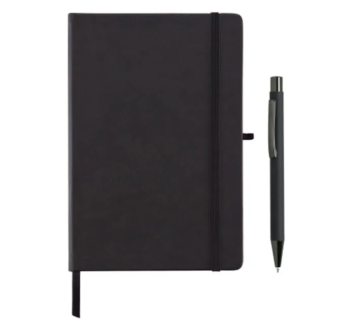BORNA - Giftology A5 Hard Cover Notebook and Pen Set - Black