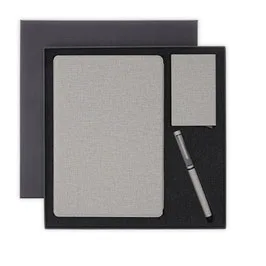 Tessin - Change Zero Sustainable Gift Set With Refillable Notebook, Pen & Cardholder - Grey