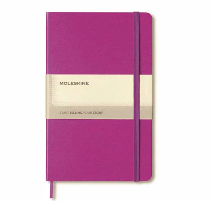 Moleskine Classic - دفتر كبير مسطر بغلاف صلب - بنفسجي أوركيد