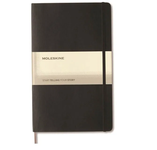 Moleskine Classic - دفتر كبير مسطر بغلاف صلب - أسود