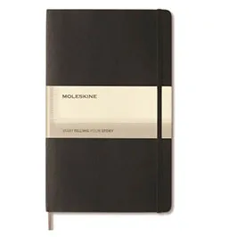 Moleskine Classic - دفتر كبير مسطر بغلاف صلب - أسود