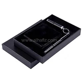 Tumbes - Set Of Men's Wallet, Flashlight Keyring And Metal Pen Tumbes - Set Of Men's Wallet, Flashlight Keyring And Metal Pen