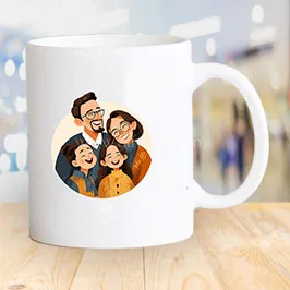 كوب بصورة كرتونية للعائلة