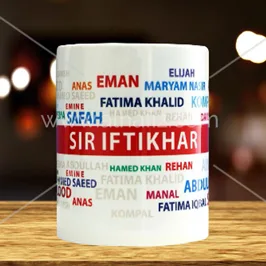 Class Names Printed Mug for Teachers