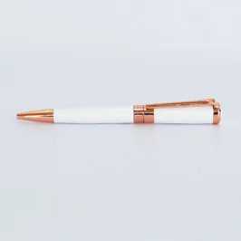 White Pen with Bronze Tip & Clip