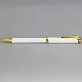 White Pen with Golden Tip & Clip