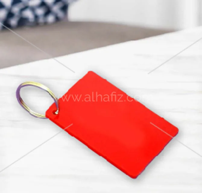 Red Rectangular School Keychain