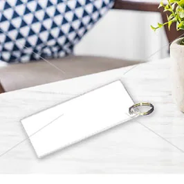 White Rectangular Keychain for Printing