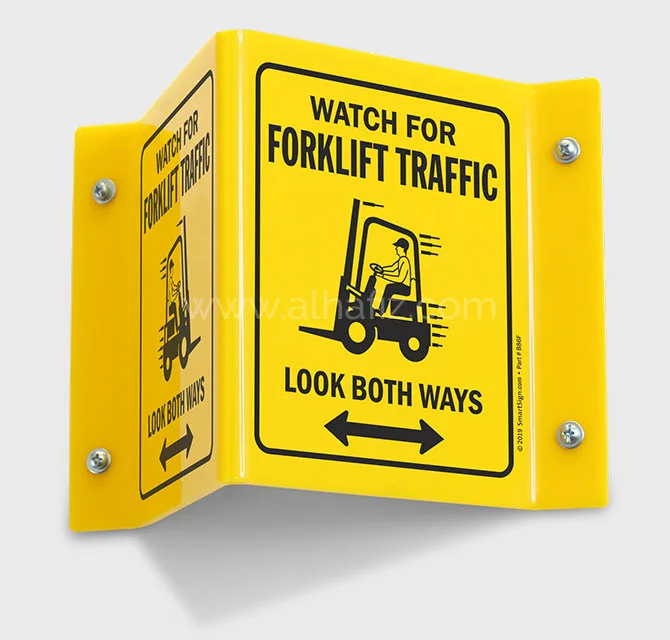 Projecting Forklift Traffic Warning Sign