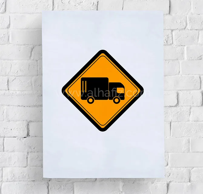 Truck Crossing Warning Sign