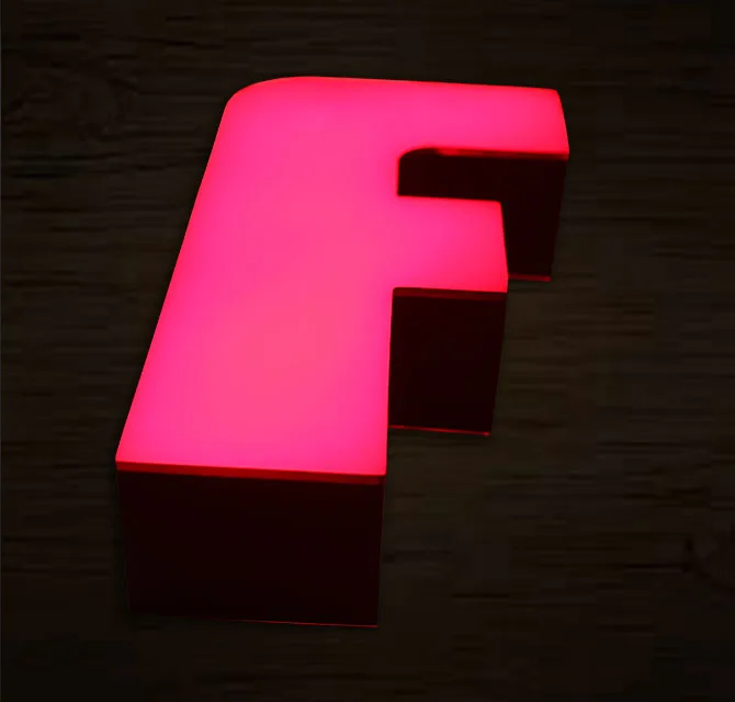 3D Stand with LED Light letter F