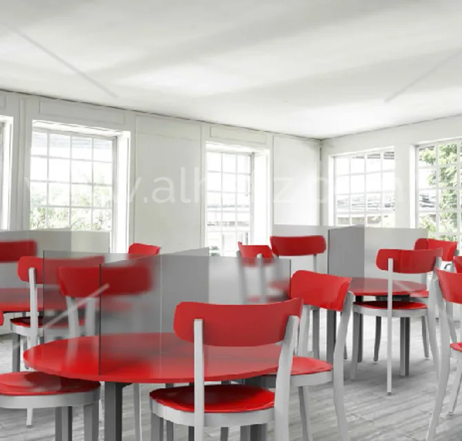 Frosted Acrylic Table Dividers for Cafeterias