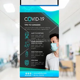 Covid-19 Guidelines hanging ceiling banners