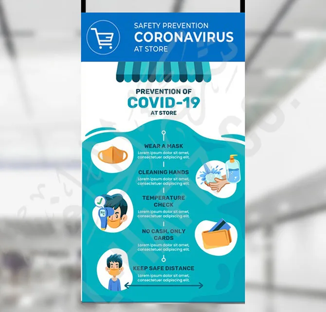 Ceiling Hanging Banner – COVID-19 Store Safety