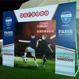 Banner Stand Ooredoo - Corporate Soccer Event Banner Stand Ooredoo - Corporate Soccer Event