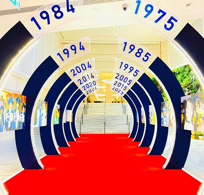 Event Entrance Arch Tunnel with Timeline Graphics