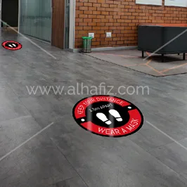 Social Distance Round Floor Stickers