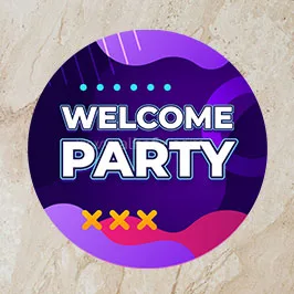 Round Welcome Party Floor Sticker