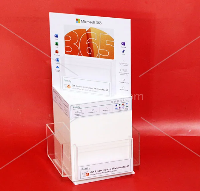 Acrylic Leaflet Display with Card Pocket