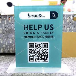 Frosted Acrylic QR Donation Stand