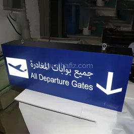 Illuminated Airport Departure Gates Sign