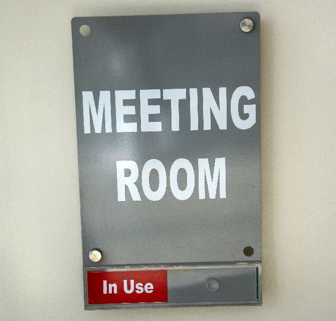 Interior Signage For Metal Sign Meeting