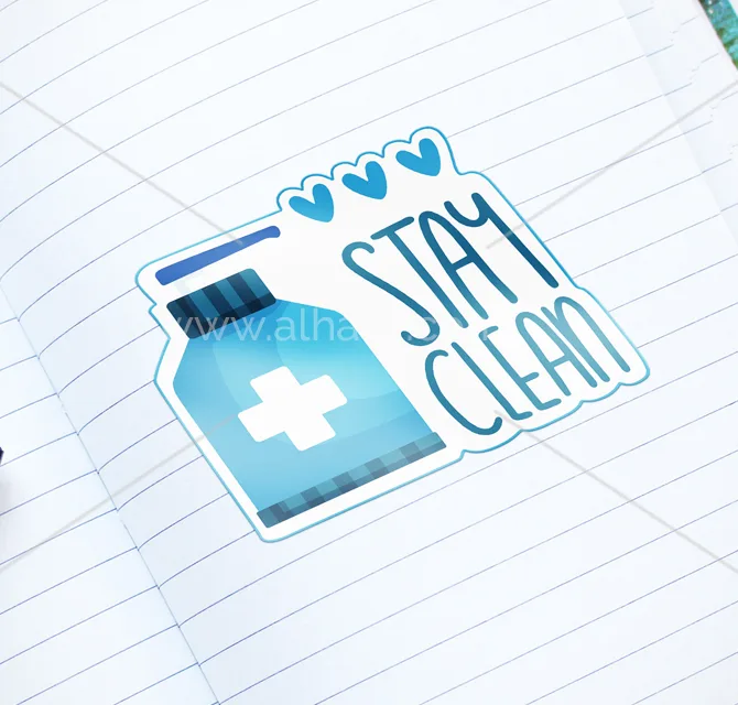 Die-Cut Stay Clean Sticker