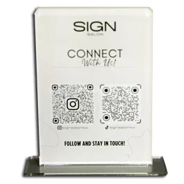 Acrylic Connect With Us QR Stand