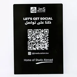 Black Social Media QR Code Card