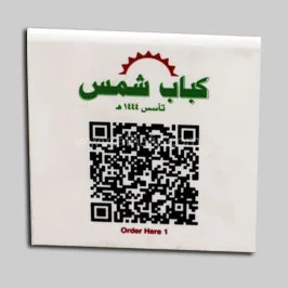 White QR Code Order Stand for Restaurants