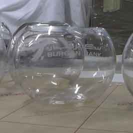 Sand Blasting On A Glass Bowl