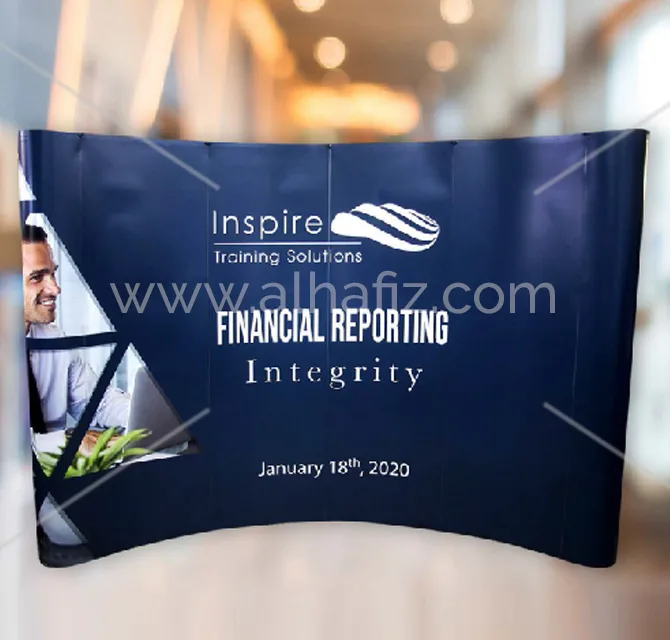 Curved Pop-Up Display for Training Events