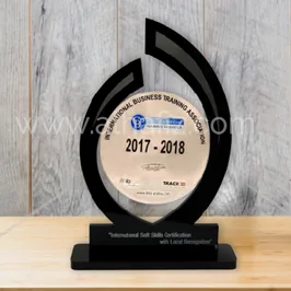 Circular Black Acrylic Award with Printed Disc