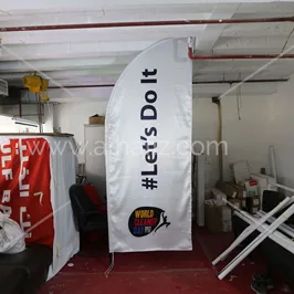 White Sharkfin Flag with Slogan White Sharkfin Flag with Slogan