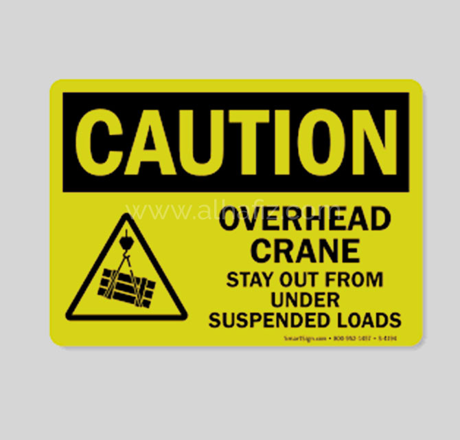 Stay out Suspended Load sticker 