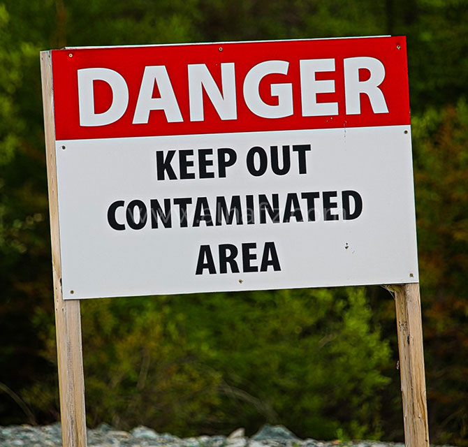 Danger Contaminated Area Signage