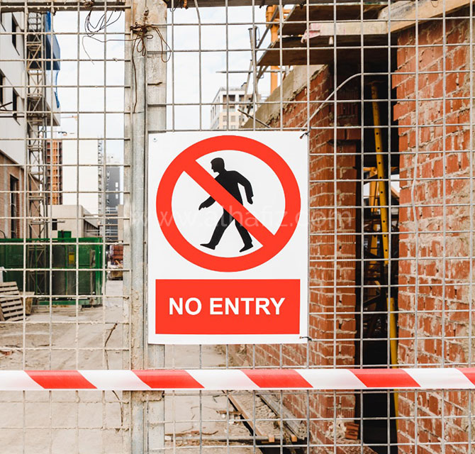 No Entry Construction Area Signage